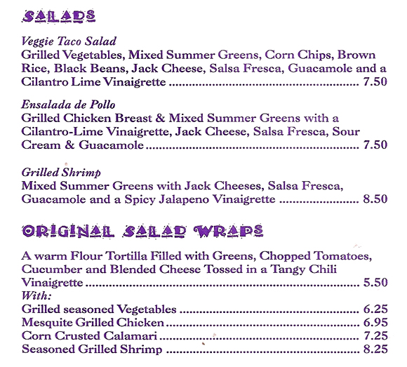 Salsa Salsa A Burrito Bar * Visit us at one of our Hot locations