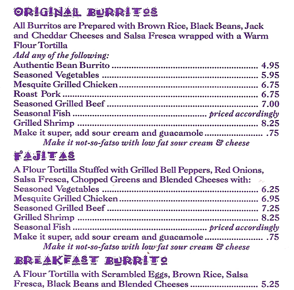 Salsa Salsa A Burrito Bar * Visit us at one of our Hot locations